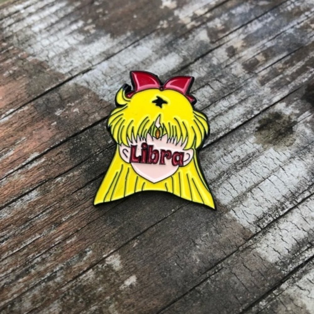 Sailor Venus Libra Enamel Pin ✨ Zodiac Anime Soft Enamel Badge